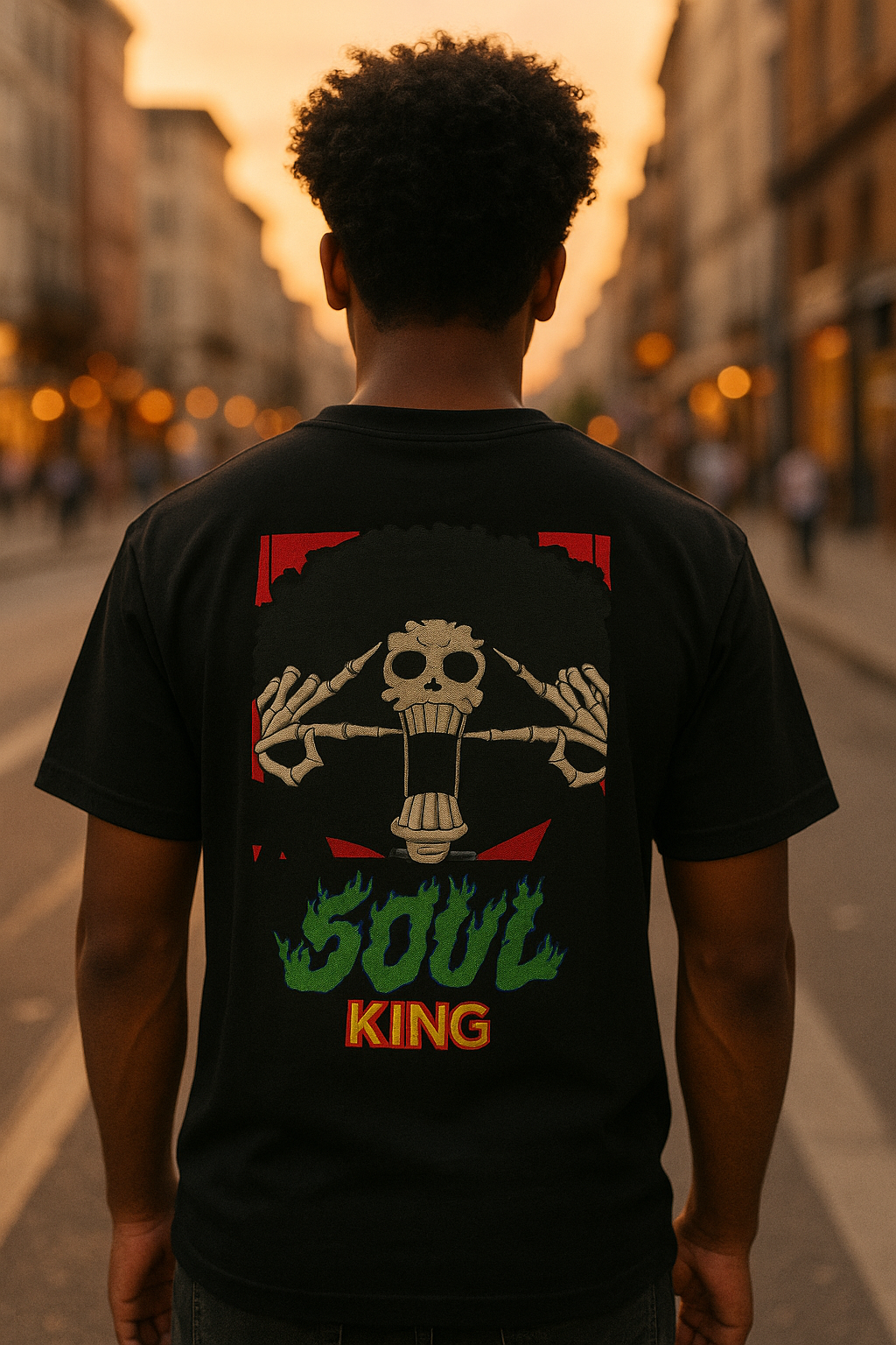 🧥 SOUL KING – Black Graphic T-Shirt