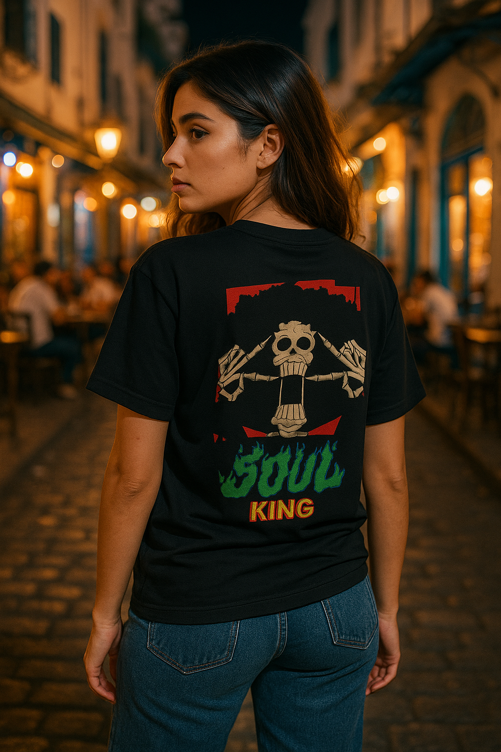 🧥 SOUL KING – Black Graphic T-Shirt